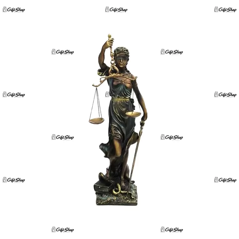 Statueta zeita justitiei cu balanta realizata din rasina c